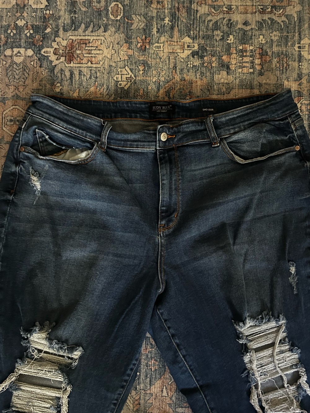 Judy Blue Brett Distressed Dad Jeans. - Picture 6 of 15